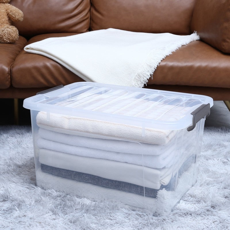 44 Qt Clear Storage Bins with Lids Large Stackable Plastic Storage Box 6 Packs4
