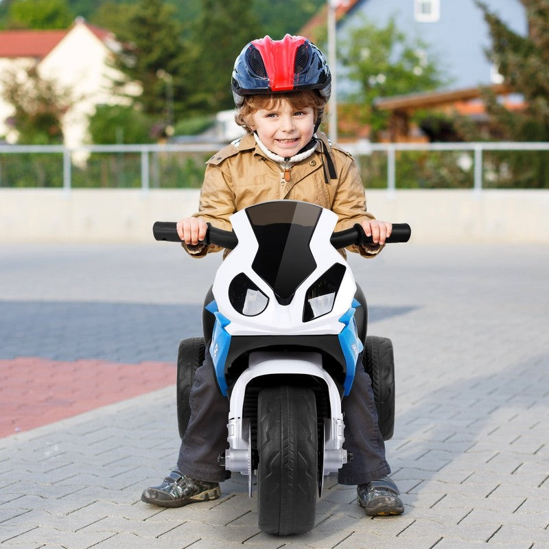 6V Licensed Kids Electric 3-Wheel Motorcycle Ride-On Blue with Music & Light3