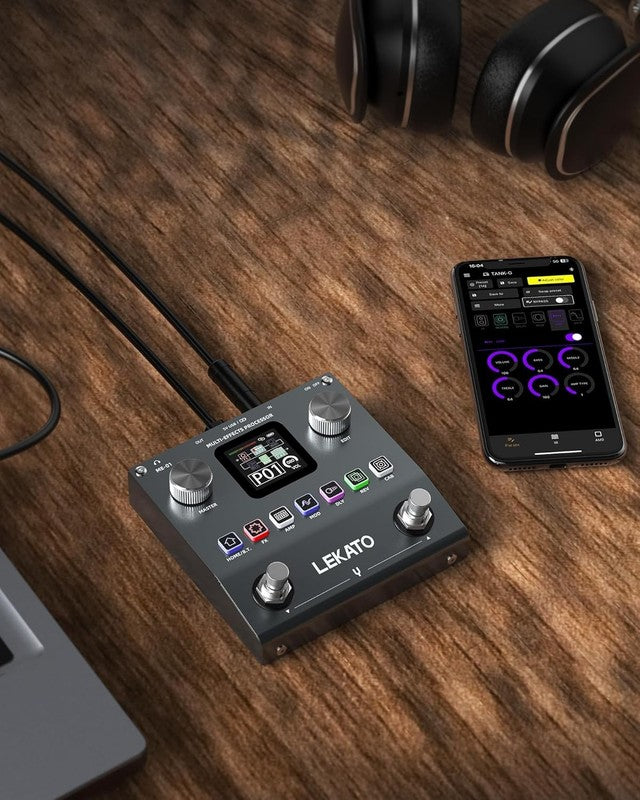 Multi Effects Guitar Pedal Pocket Rechargeable 6 Modules 80 Presets BT Audio6
