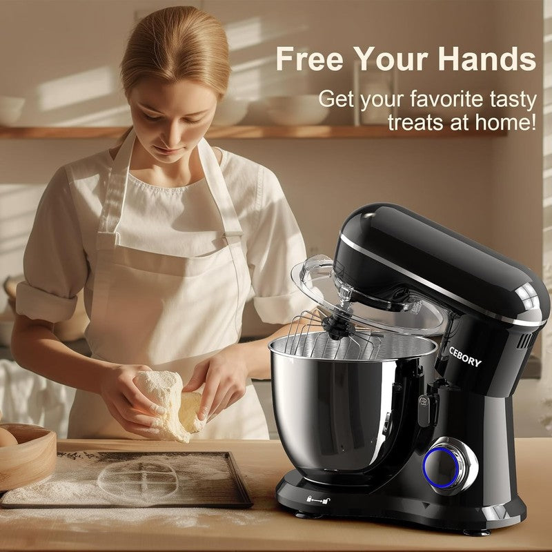 3-in-1 Stand Mixer 6.5QT 660W 10-Speed w/ Dough Hook Whisk Beater5