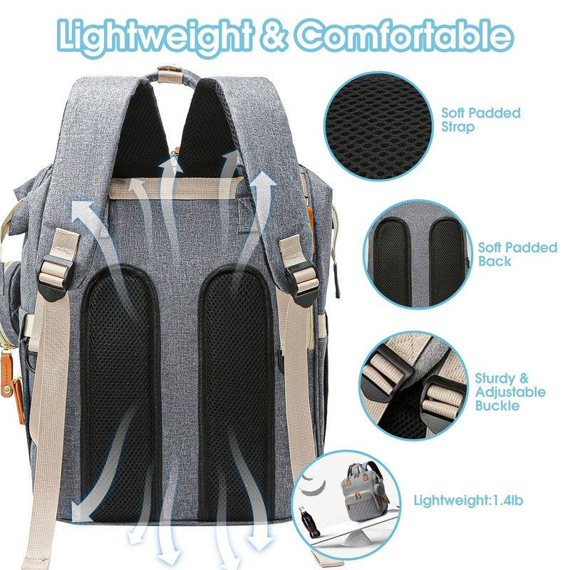 3 in 1 Diaper Bag Backpack w/ Changing Pad & Insulated Pocket – Travel1
