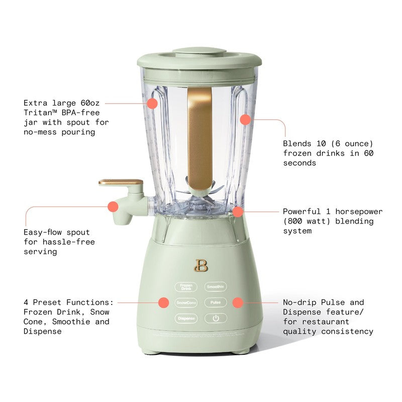 Slush Crush 60oz 4 Speed Frozen Drink Maker Sage Green by Drew Barrymore2