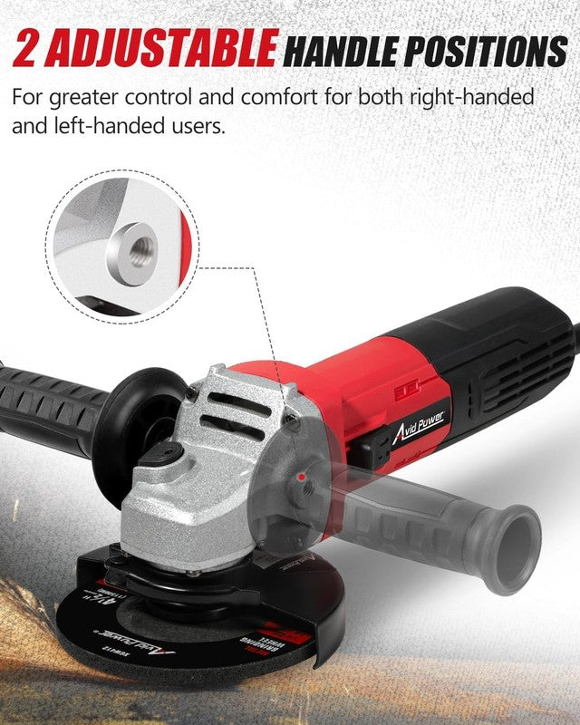 Angle Grinder, 7.5 Amp 4 1/2 Inch Electric Grinder Power Tools with Grinding and6