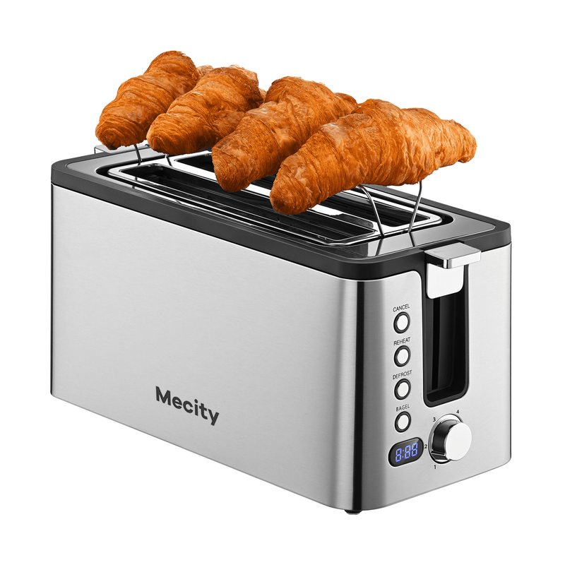 4-Slice Toaster Stainless Steel 1300W Countdown Timer Crumb Tray Silver4