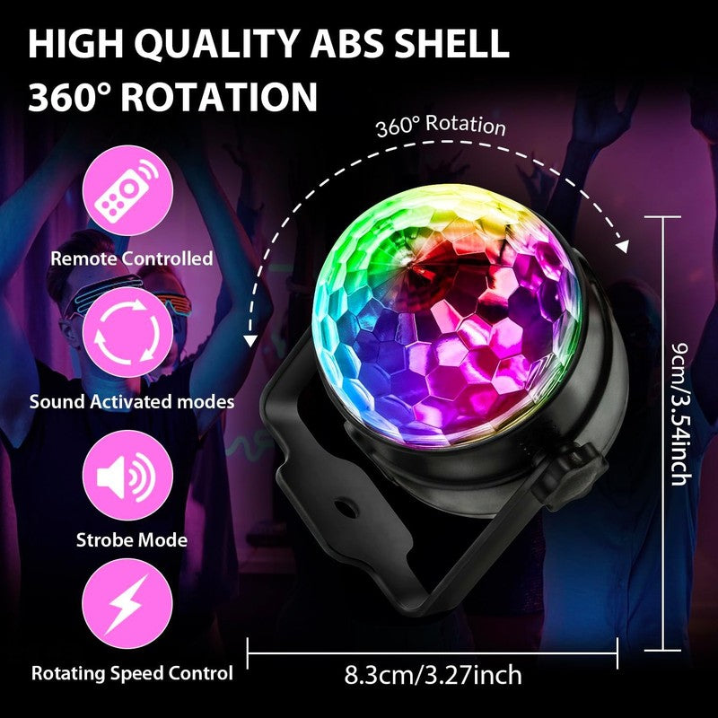 Disco Ball DJ Party Lights Sound Activated with Remote Control Strobe Lamp 7 Mod6
