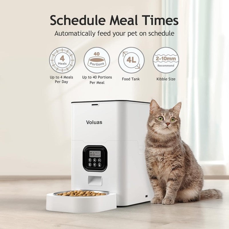 Automatic Cat Feeder, Timed Pet Food Dispenser for Cat Dogs with Portion Control1