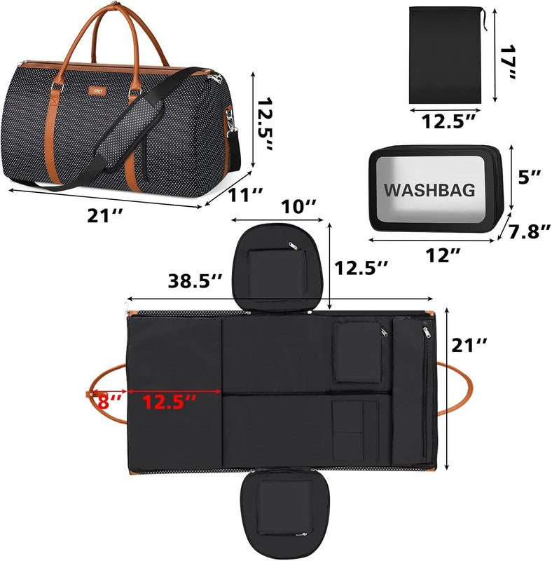 2in1 Garment Duffle Bag 3Pc Set Hanging Suit Travel Carry On4