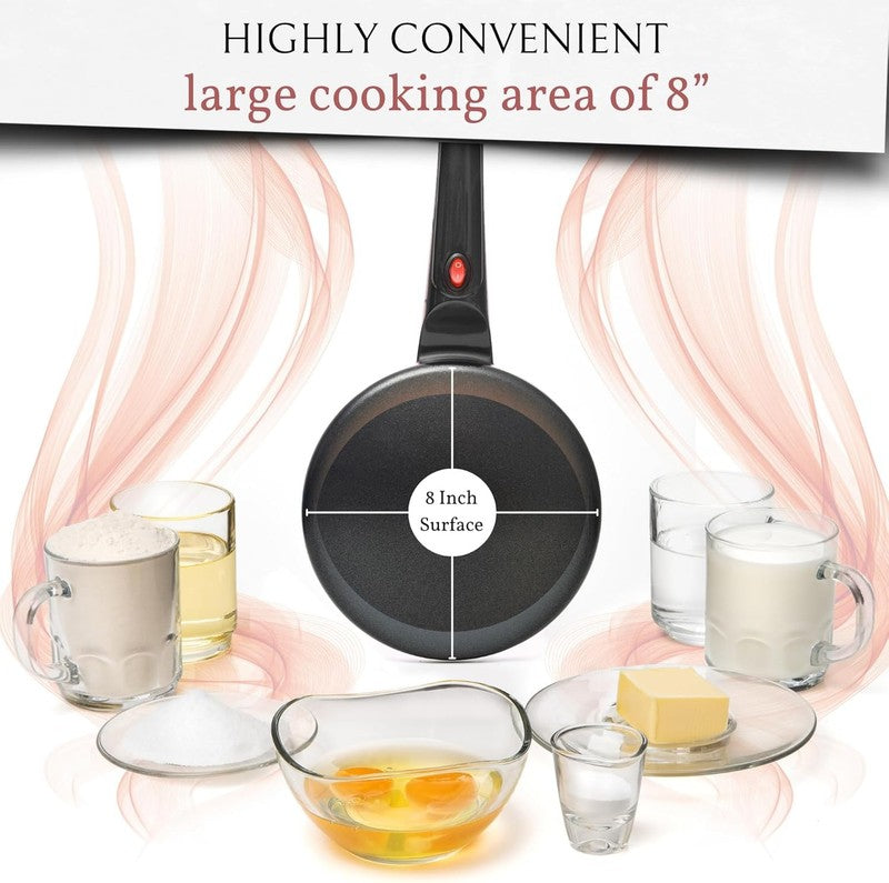 Electric 8" Crepe Maker Nonstick Auto Shut-Off Even Heat Compact Pan2