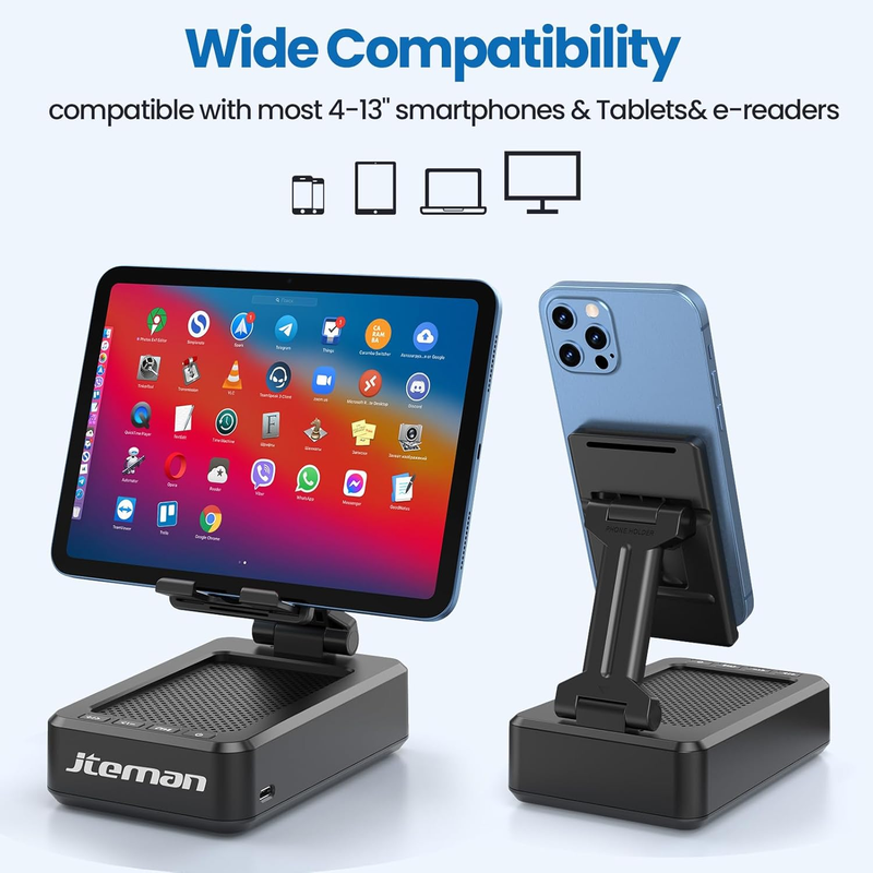 Cell Phone Stand with Wireless Bluetooth Speaker and Anti Slip Base HD Surround 4