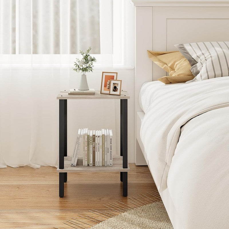 Set of 2 End Tables 2 Tier Side Tables Nightstand Sofa Table for Living Room5