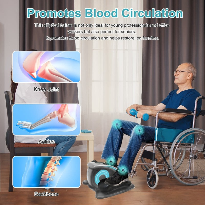 Portable Under Desk Elliptical with Remote Control & LCD Monitor for Seniors3