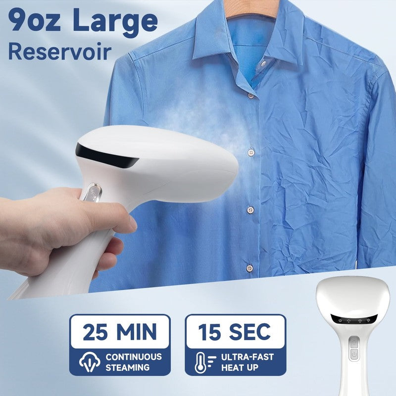 1200W Handheld Clothes Steamer w/ Lint Remover, Portable Wrinkle Remover – White2