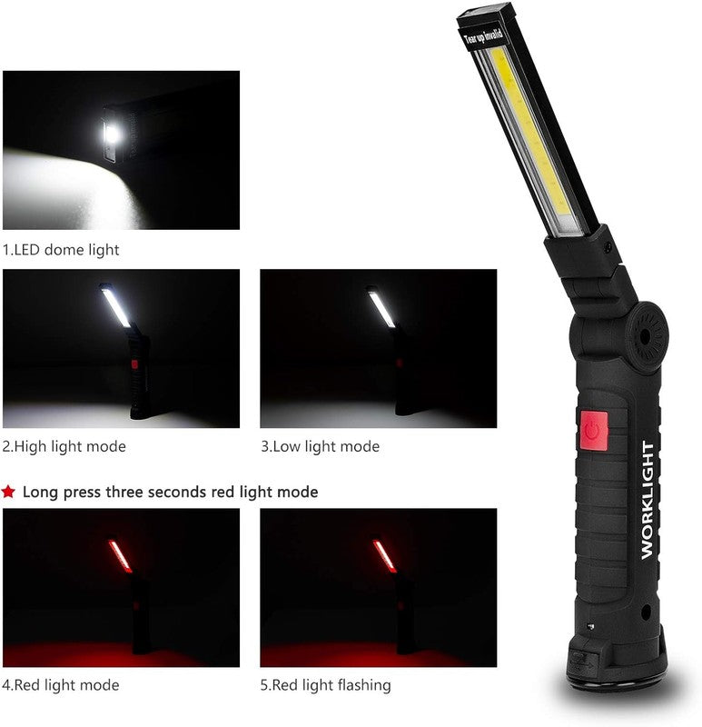 Rechargeable LED Work Lights 2 Pack with Magnetic Base   Perfect Gift for Men2