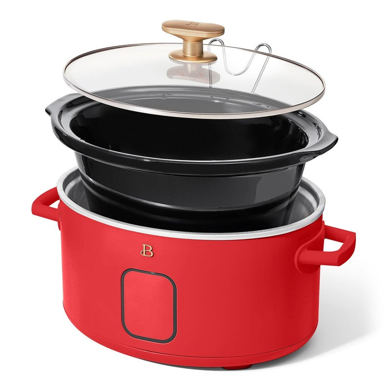 6 Qt Programmable Slow Cooker, Tomato Red by Drew Barrymore9