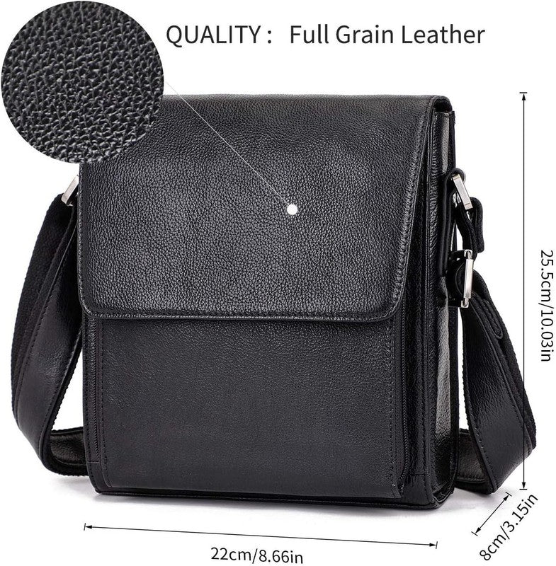 Leather Messenger Crossbody Bag Men Work Business Casual Adjustable Strap7