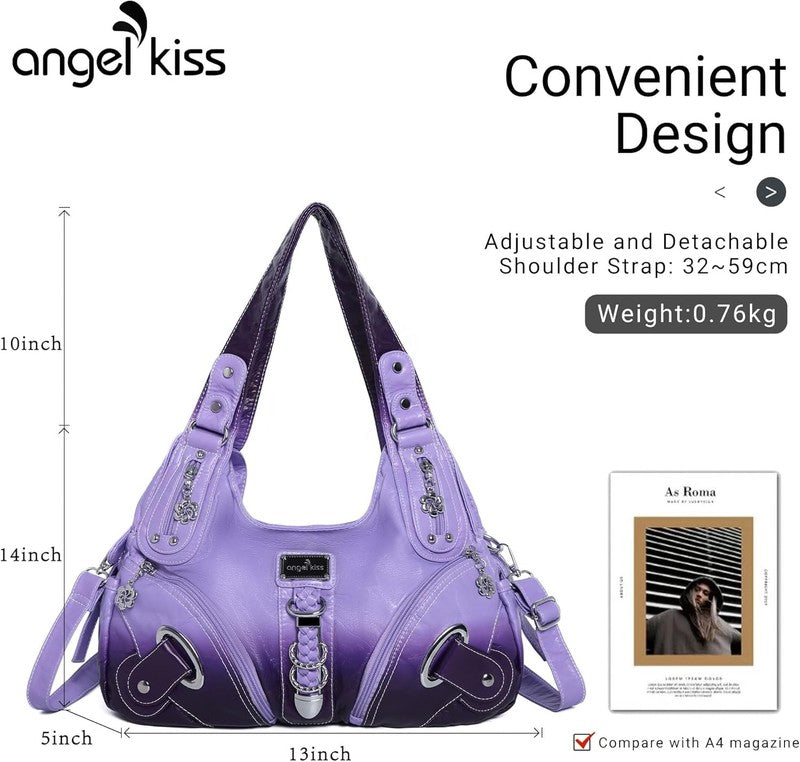 Angelkiss Women’s Large Hobo Satchel Shoulder Handbag Purse3