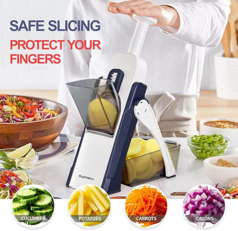 Safe Mandoline Slicer for Kitchen, Potato Slicer, All in 1 Vegetables Slicer and1