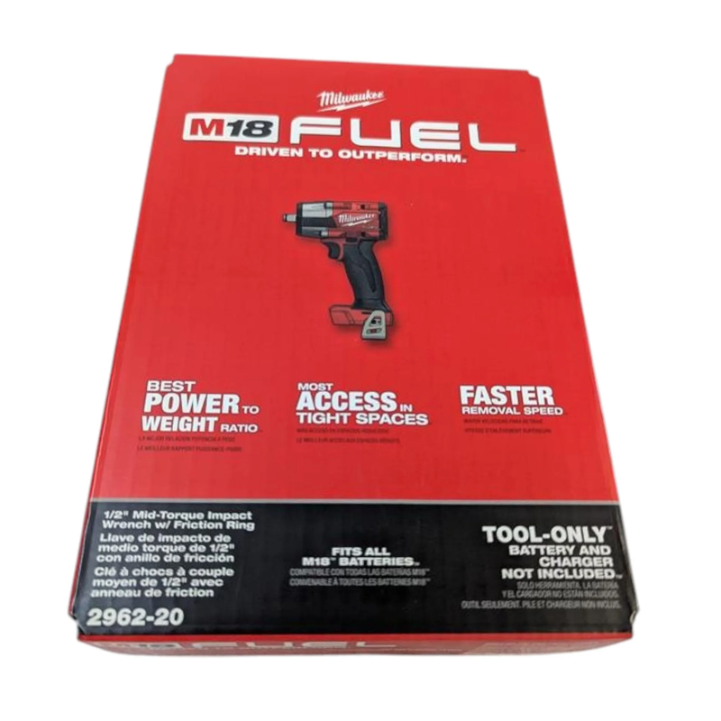 M18 FUEL 1/2" Mid Torque Impact Wrench with Friction Ring – 650 Ft Lbs Torque, C2