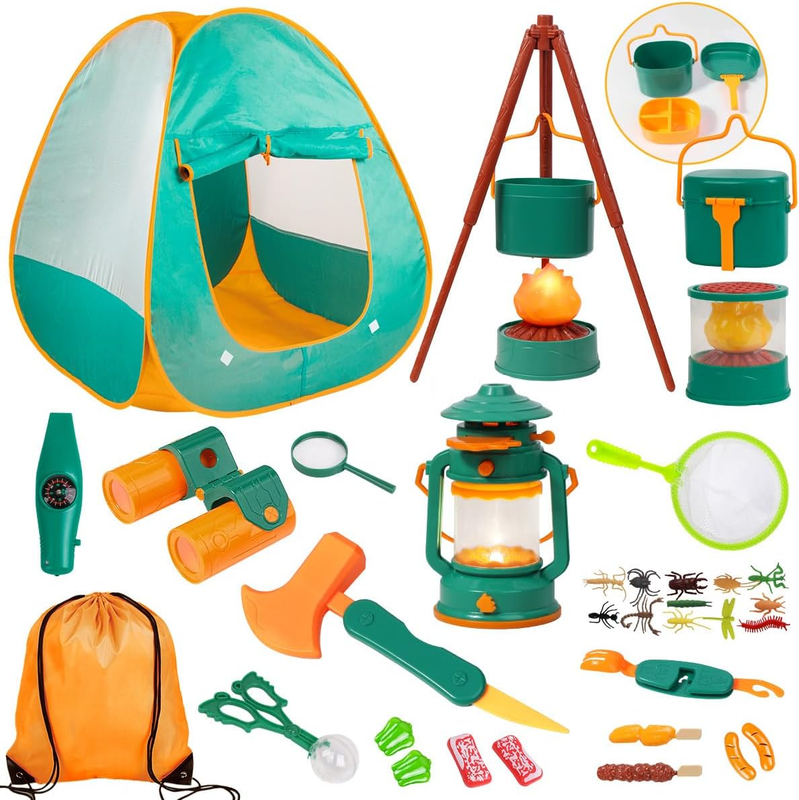 Kids Camping Set with Tent - Toddler Toys for Boys with Campfire, Camping Toys f11