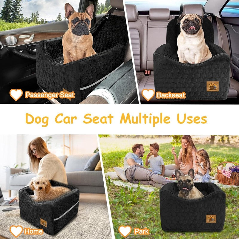Dog Car Seat for Small/Medium Dogs up to 35lbs Memory Foam Washable Cover Black5