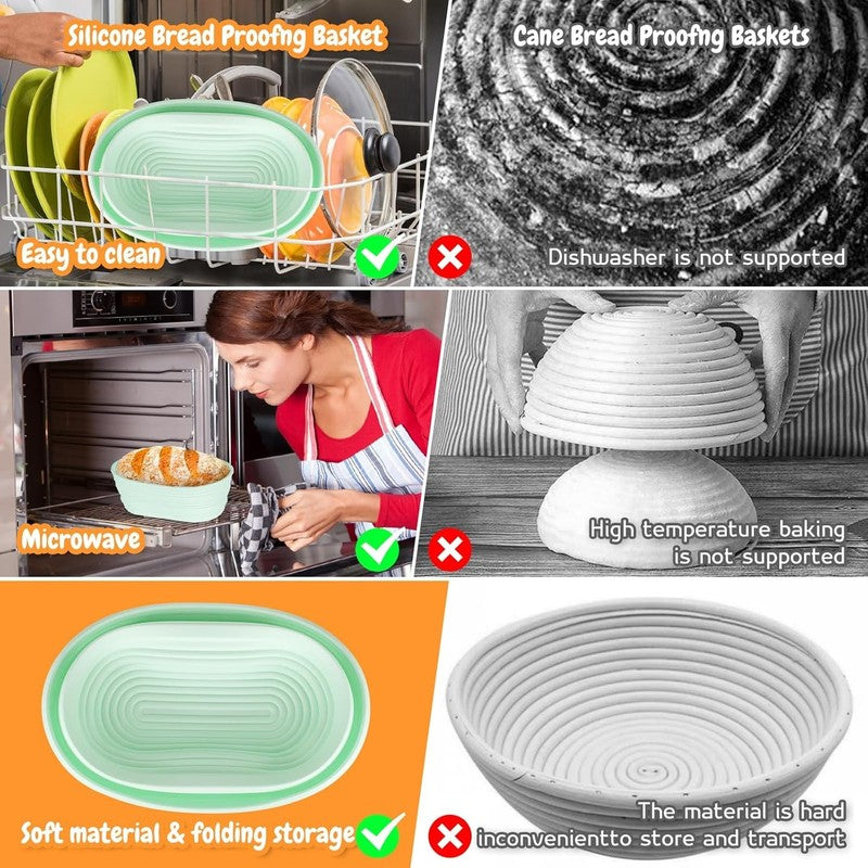 Complete Sourdough Starter Kit 35oz Jar, 15PCS Baking Supplies, Silicone Baskets4