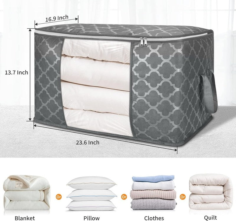 6 Pack 90L Clothes Storage Bags, Large Closet Organizers with Handles1