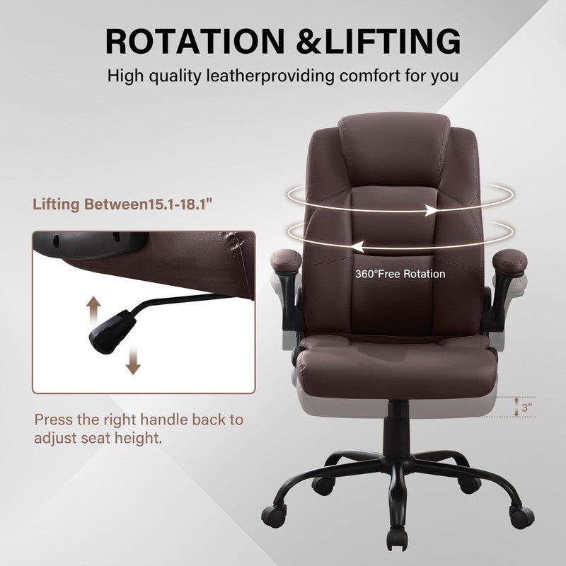 Leather Office Chair, Big and Tall Office Chair 400LBS Wide Seat Ergonomic Compu4