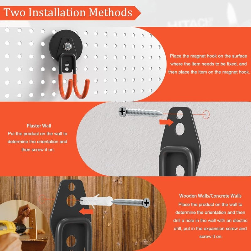 Heavy Duty Storage Magnetic Utility Hooks Large Garage Magnet Hooks with Anti-Sl3