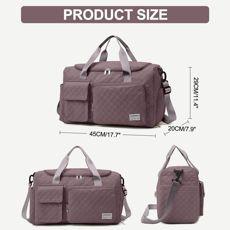 Travel Duffle Bag for Women Men Weekender Overnight Bags Carry on Gym Bag with W2
