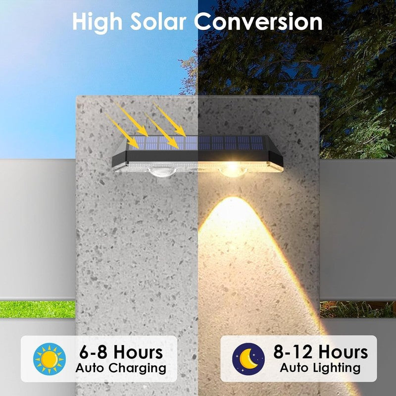 Solar Fence Lights Outdoor - 2700/4000/6000K 3 Mode, Waterproof LED, Fence Light4