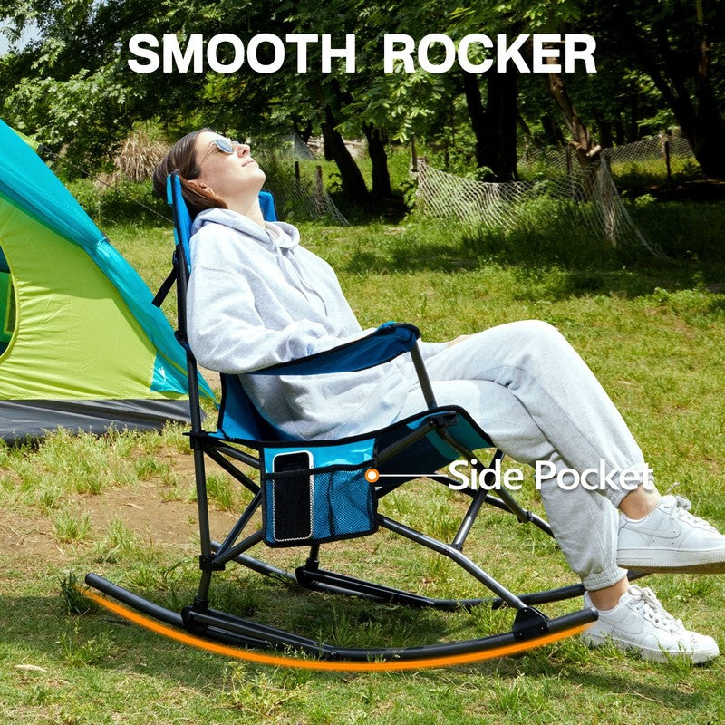 PORTAL Rocking Camping Chair, Portable Folding Rocker for Outdoor with Cup Holde1