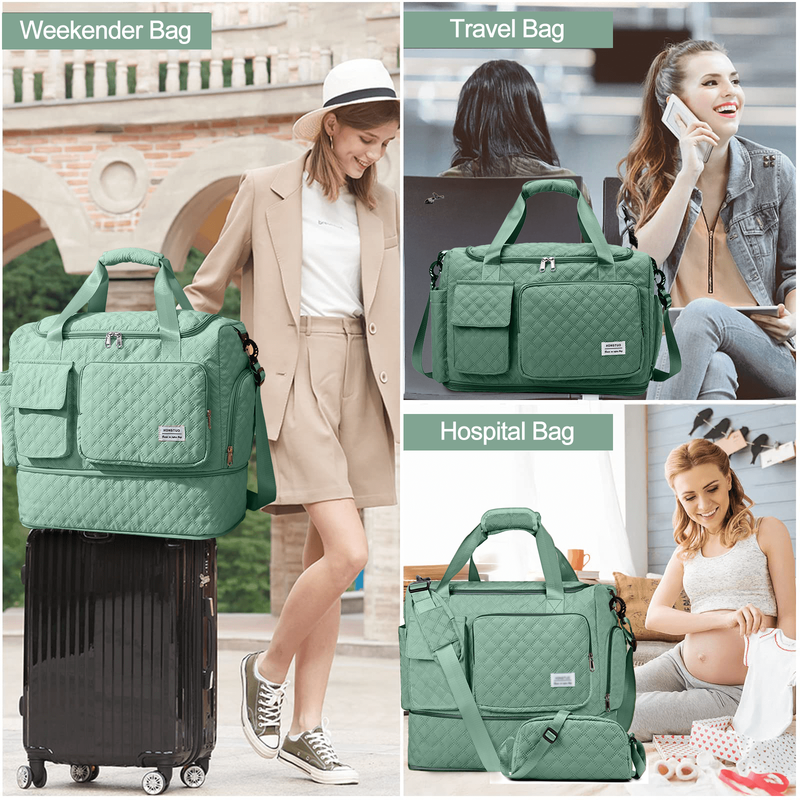 Travel Duffle Bag Weekender Bags for Women with Shoe Compartment Carry on Overni5