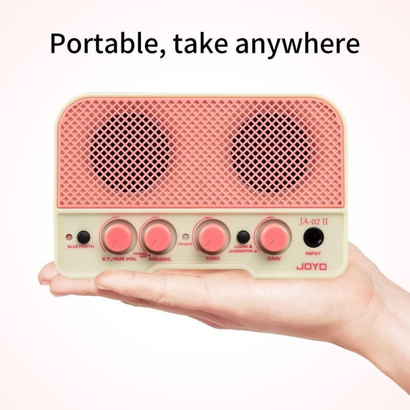 JA-02 II Mini Guitar Amp, 5W Bluetooth Rechargeable Practice Amplifier (Pink)5