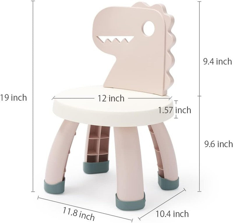 Toddler Dino Chair Plastic Kids Chair Ergonomic Step Stool Indoor Outdoor Pink2