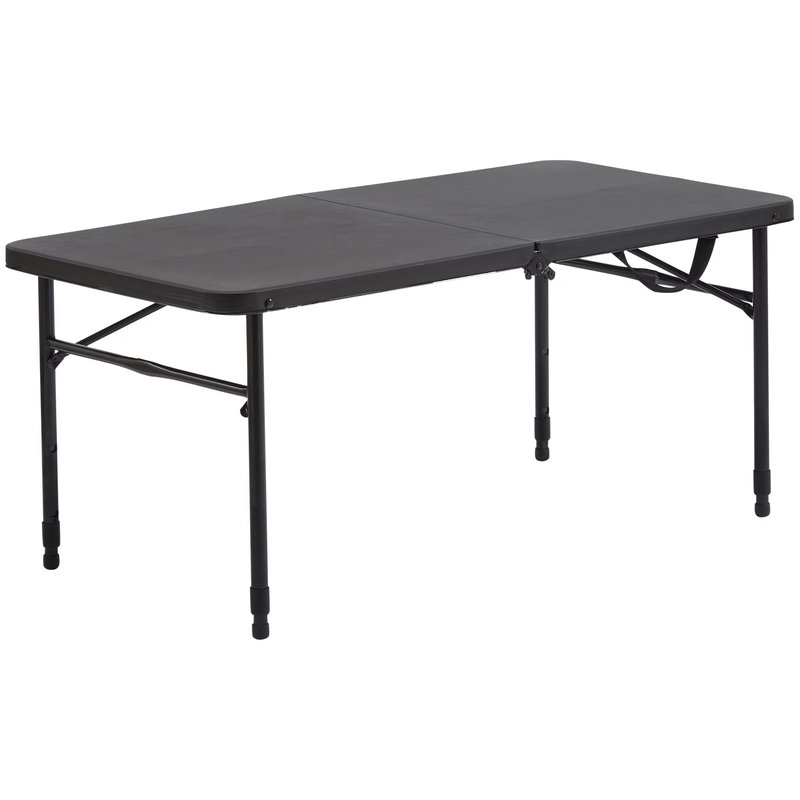 40" Plastic Adjustable Height Fold In Half Folding Table, Rich Black8