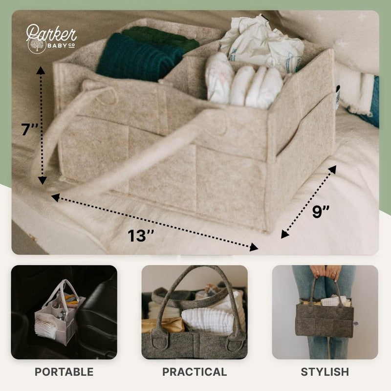 Parker Baby Diaper Caddy Nursery Storage Bin & Car Organizer Regular3