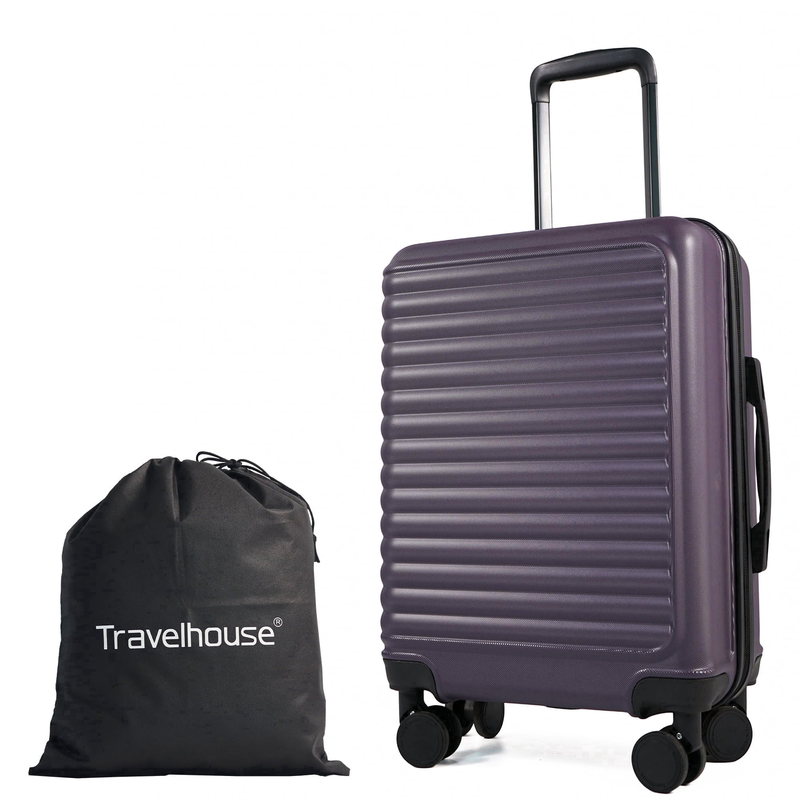 20" Underseat Hard Sided Carry On Luggage, Spinner Wheels, Abs,Purple7