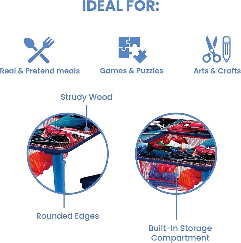 Spider Man Kids Table Set with Storage 2 Chairs Blue Red Greenguard3