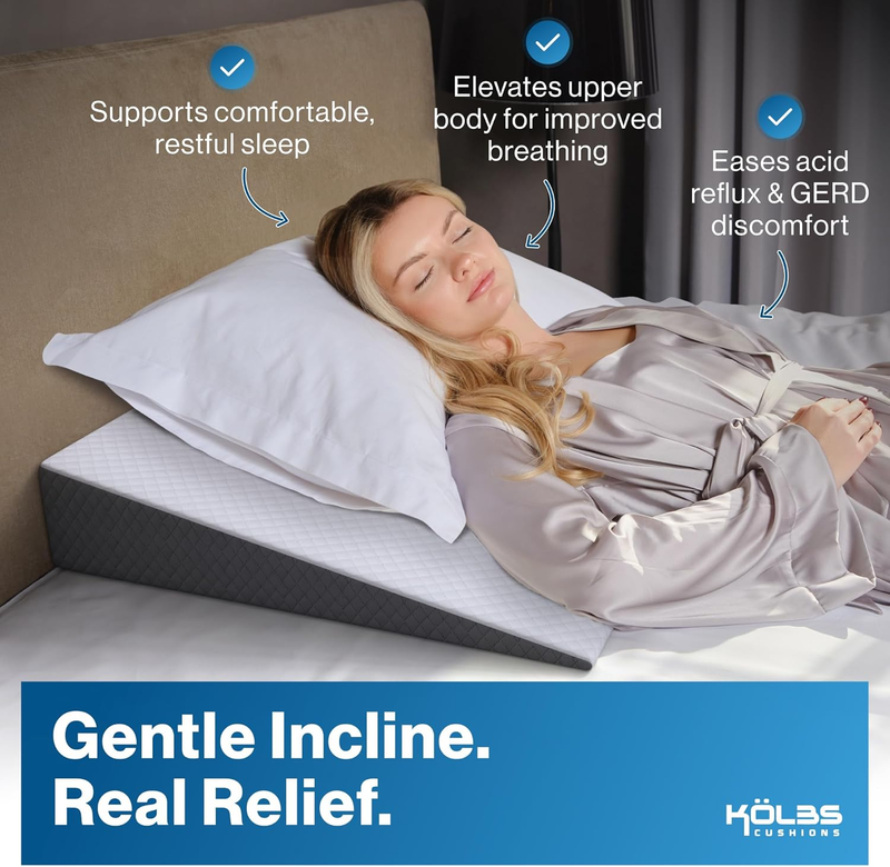 Bed Wedge Pillow for Sleep Apnea, FSA Eligible Acid Reflux, and Back Pain Relief3