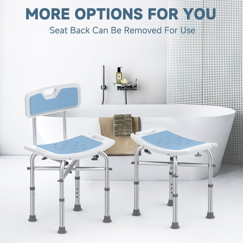 Heavy Duty Shower Chair with Back 500lb Padded Adjustable Bath Stool6