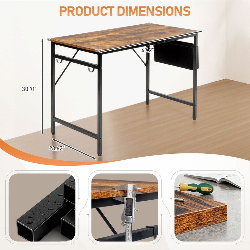 47" Wood Computer Gaming Desk PC Laptop Study Table Workstation Home Office Furn5