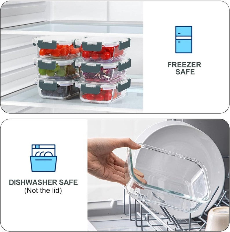 10 Pack 22oz Glass Meal Prep Containers Airtight BPA Free3