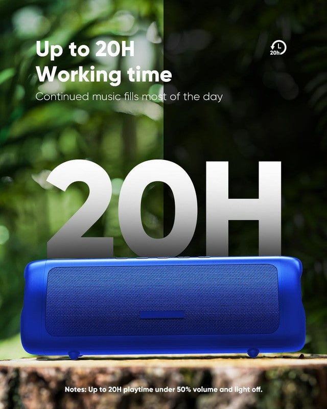 Bluetooth Speaker HD Sound, Portable, IPX5 Waterproof, 20H Playtime, TWS, Blue2