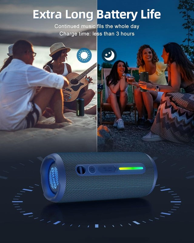 24W Bluetooth Speaker, IPX7 Waterproof, Extra Bass, RGB Lights, 30H Playtime6