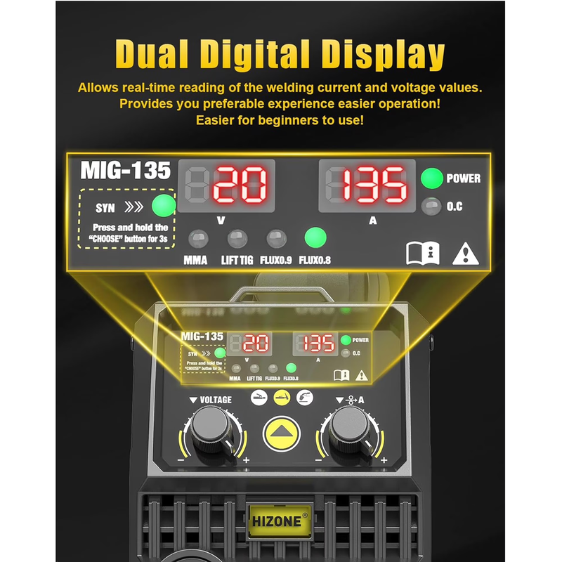 3 in 1 MIG Welder 110V Flux Core Mig/Lift Tig/Stick Gasless Welding Machine with3