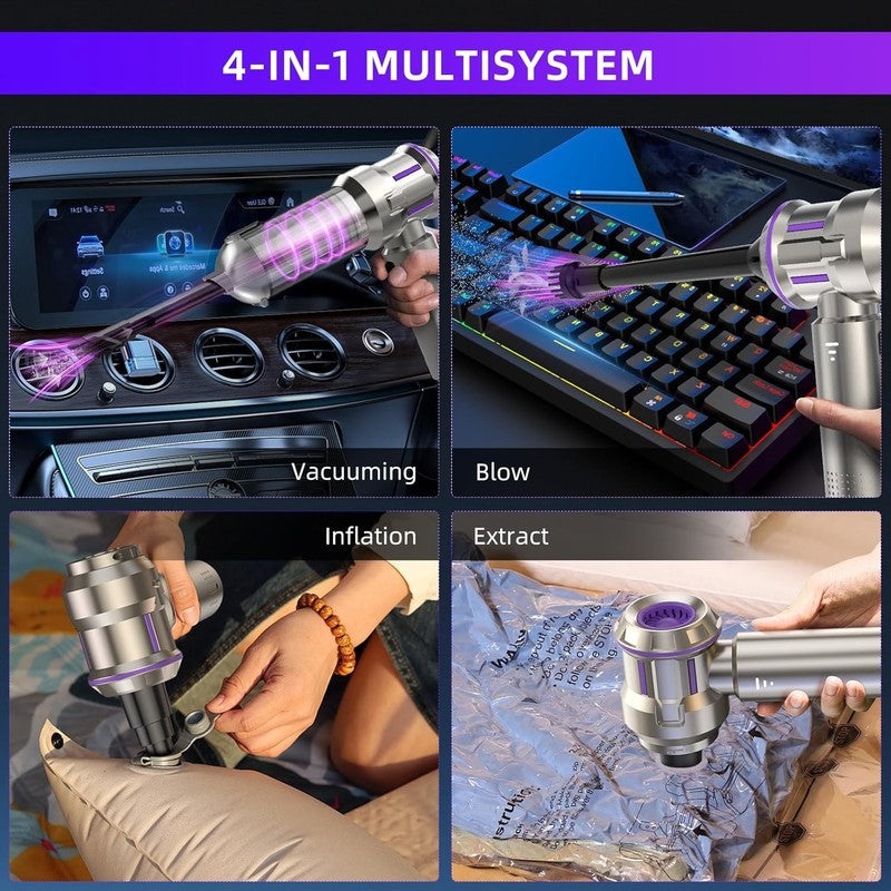 Handheld Cordless Car Vacuum 4 in 1 28000Pa Mini Vacuum Home Office Pet Hair3
