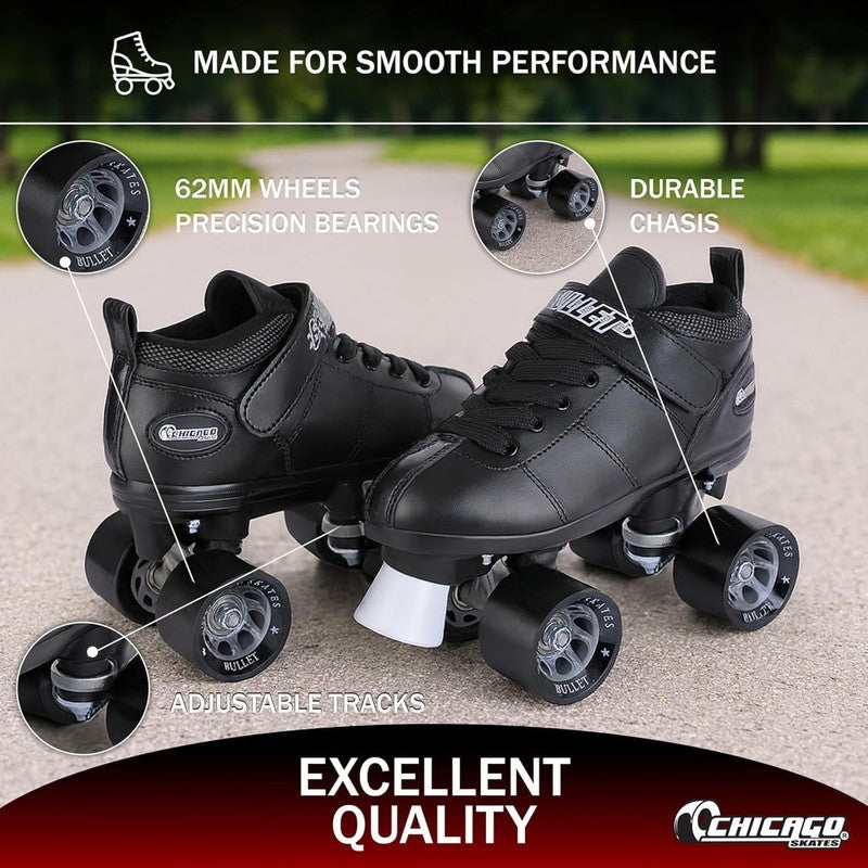 Bullet Speed Quad Roller Skates – Durable, Top Performance Indoor/Outdoor Youth 3