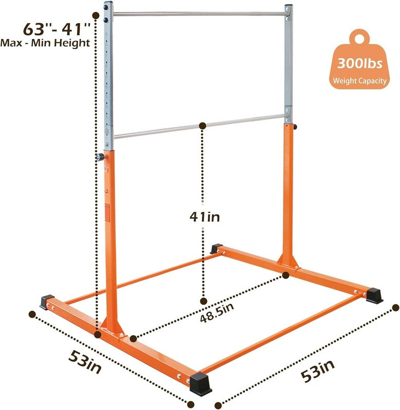 Kids Gymnastics Bar 11 Level Adjustable Horizontal Bar Thick Upright Home Use4