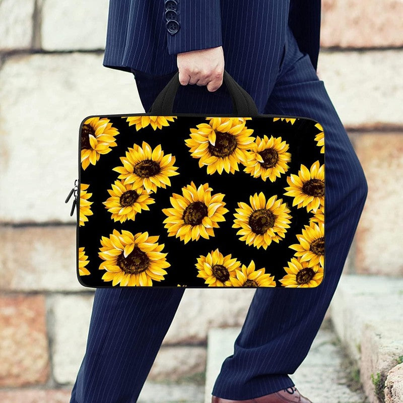 14 15.6 Laptop Sleeve Bag Sunflowers Neoprene Carry Case w/ Handle Pocket6