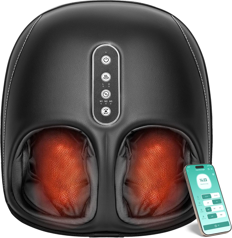 Shiatsu Foot Massager with Heat & APP Control for Pain Relief, Fits Up to 13"10